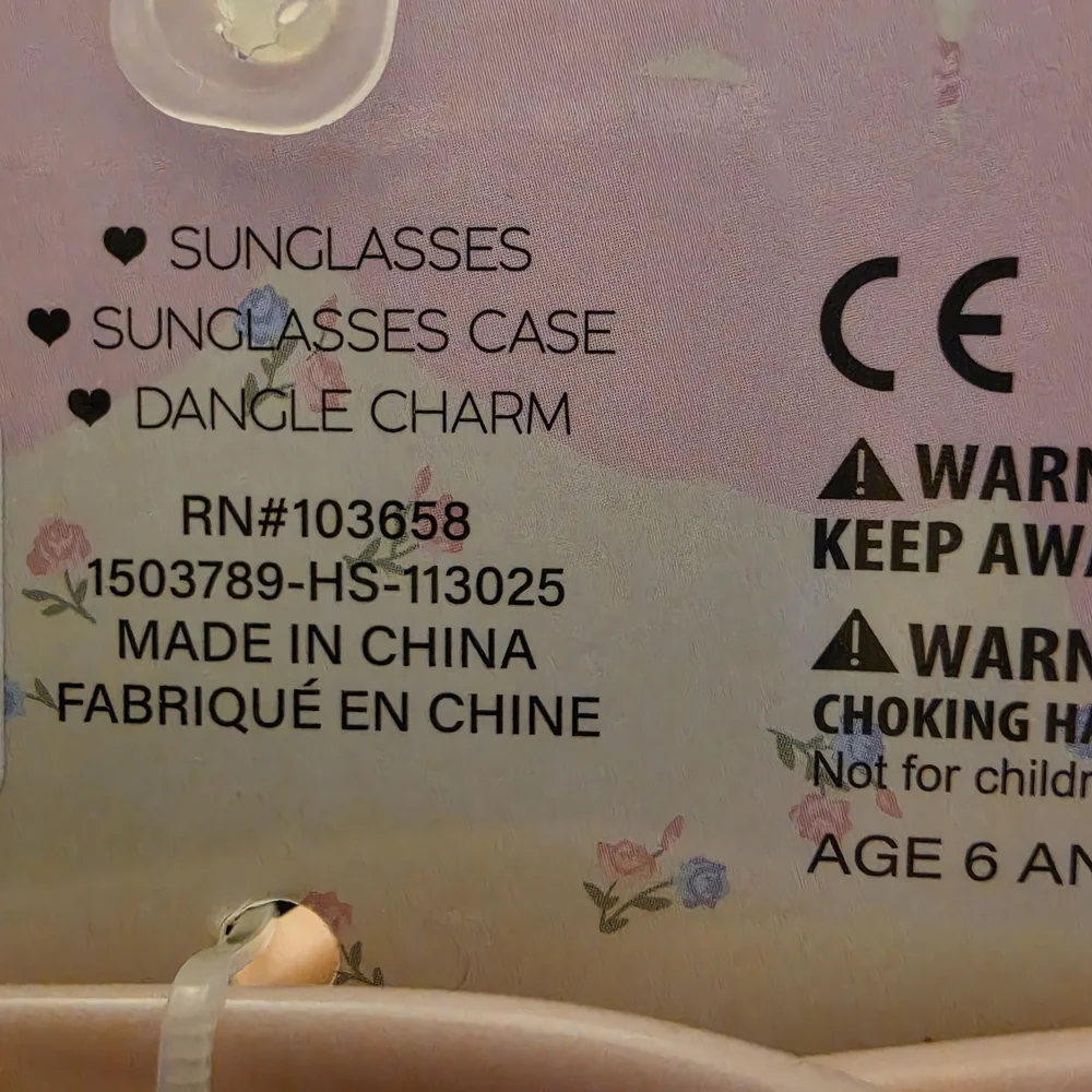 Pink Youth Sunglasses, Case annd Charm